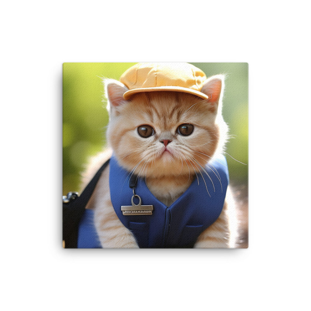 Exotic Shorthair Mail Carrier Canvas - PosterfyAI.com