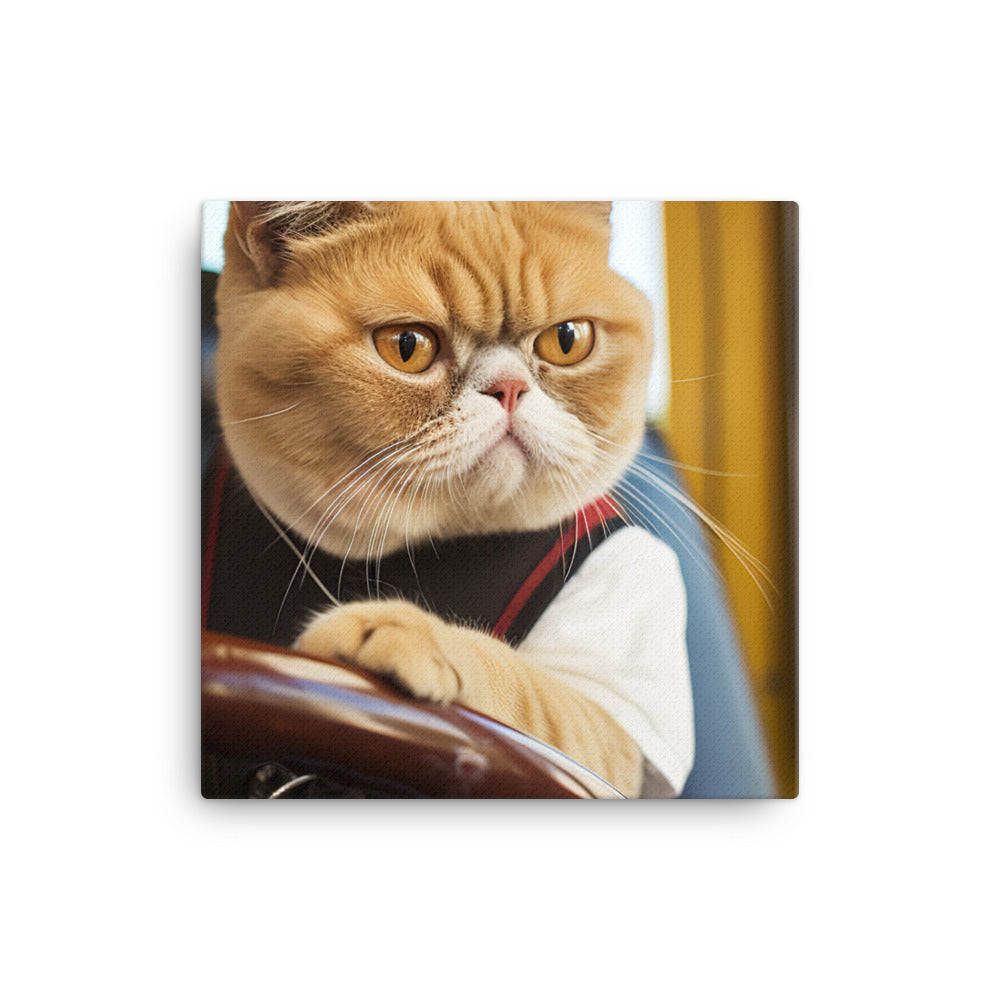 Exotic Shorthair Transit Operator Canvas - PosterfyAI.com
