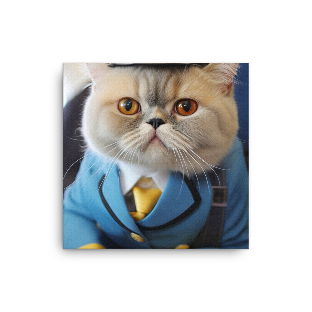 Exotic Shorthair Cabin Crew Canvas - PosterfyAI.com