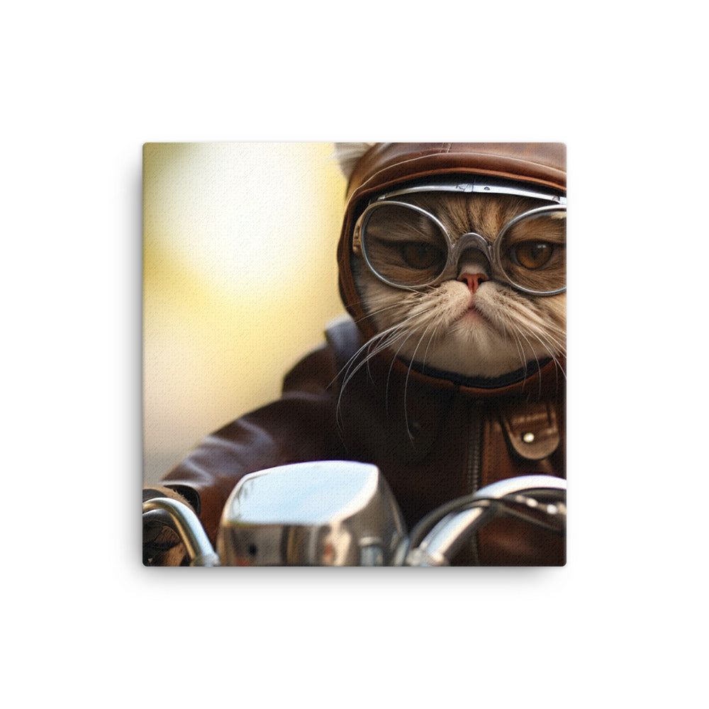Exotic Shorthair Superbike Athlete Canvas - PosterfyAI.com