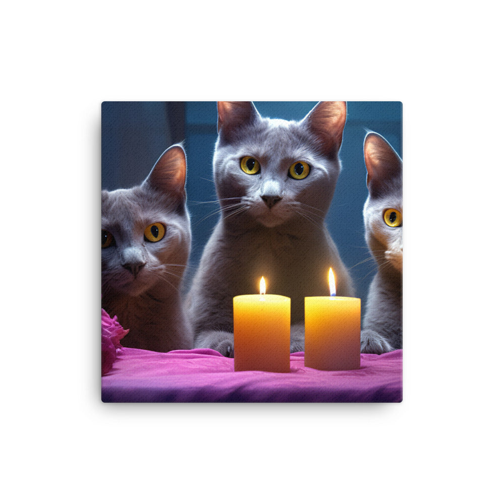 Russian Blue Canvas - PosterfyAI.com