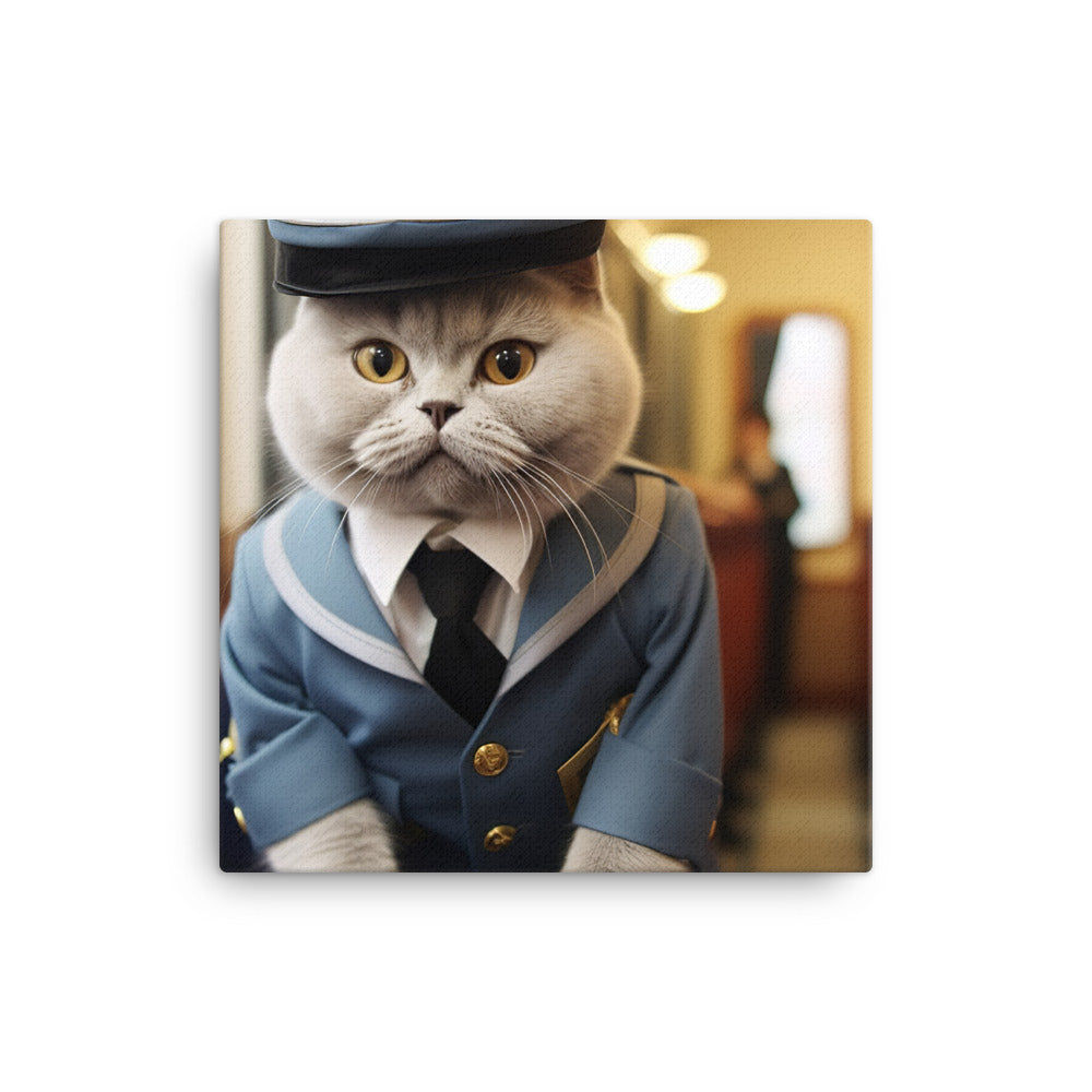 British Shorthair Transit Operator Canvas - PosterfyAI.com