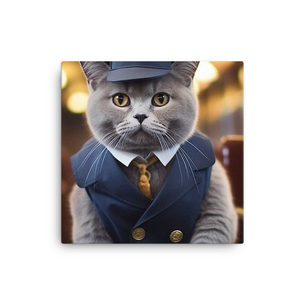 British Shorthair Transit Operator Canvas - PosterfyAI.com