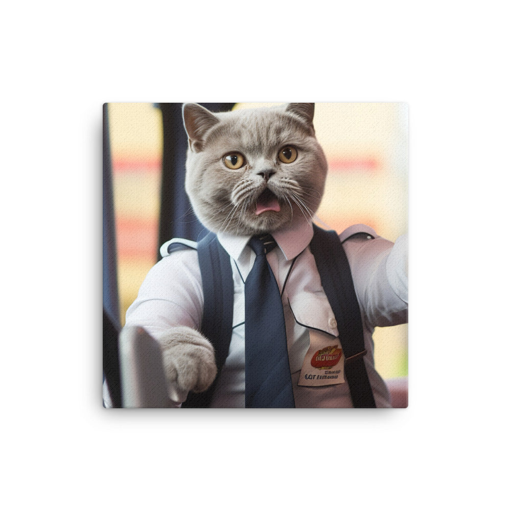 British Shorthair Transit Operator Canvas - PosterfyAI.com