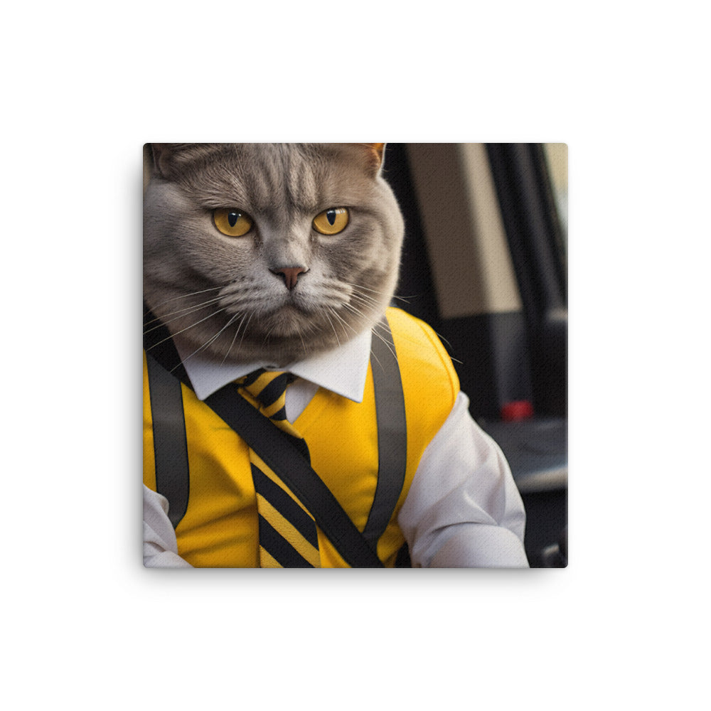 British Shorthair Transit Operator Canvas - PosterfyAI.com