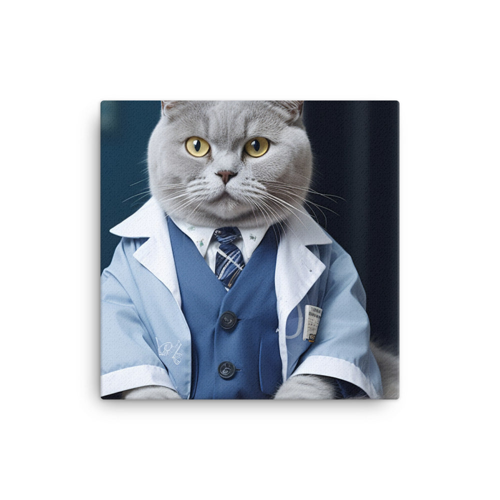 British Shorthair Pharmacist Canvas - PosterfyAI.com