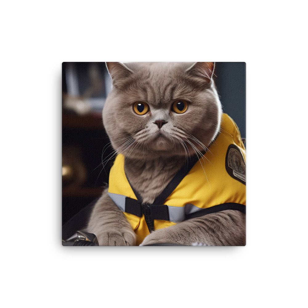 British Shorthair Paramedic Canvas - PosterfyAI.com