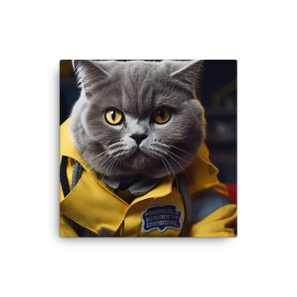 British Shorthair Paramedic Canvas - PosterfyAI.com