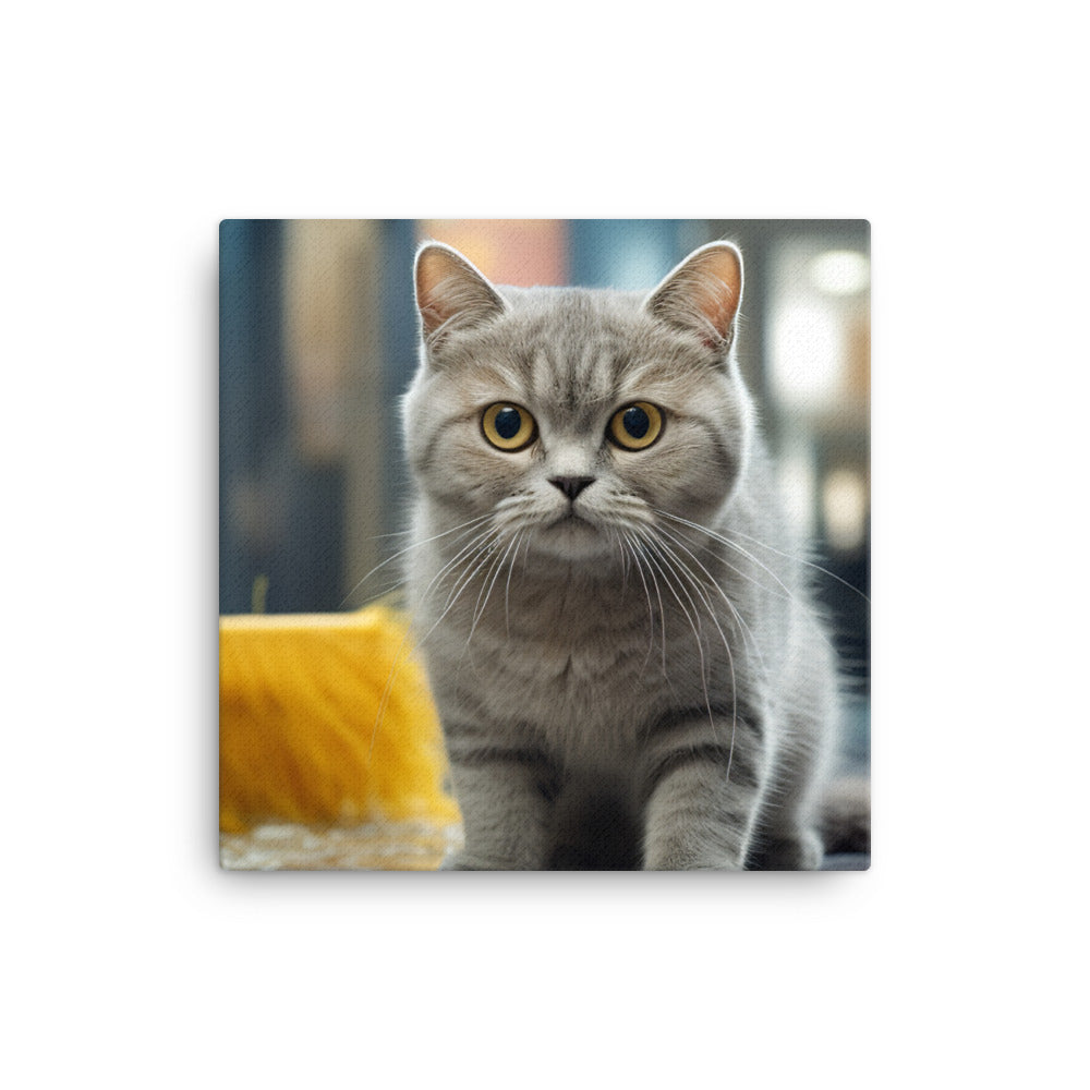 British Shorthair Janitor Canvas - PosterfyAI.com
