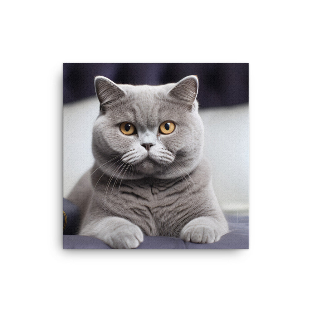 British Shorthair Hotel Staff Canvas - PosterfyAI.com