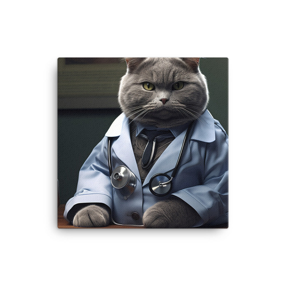 British Shorthair Doctor Canvas - PosterfyAI.com