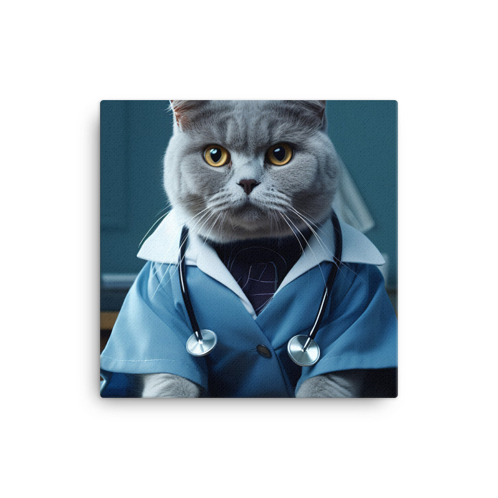 British Shorthair Doctor Canvas - PosterfyAI.com