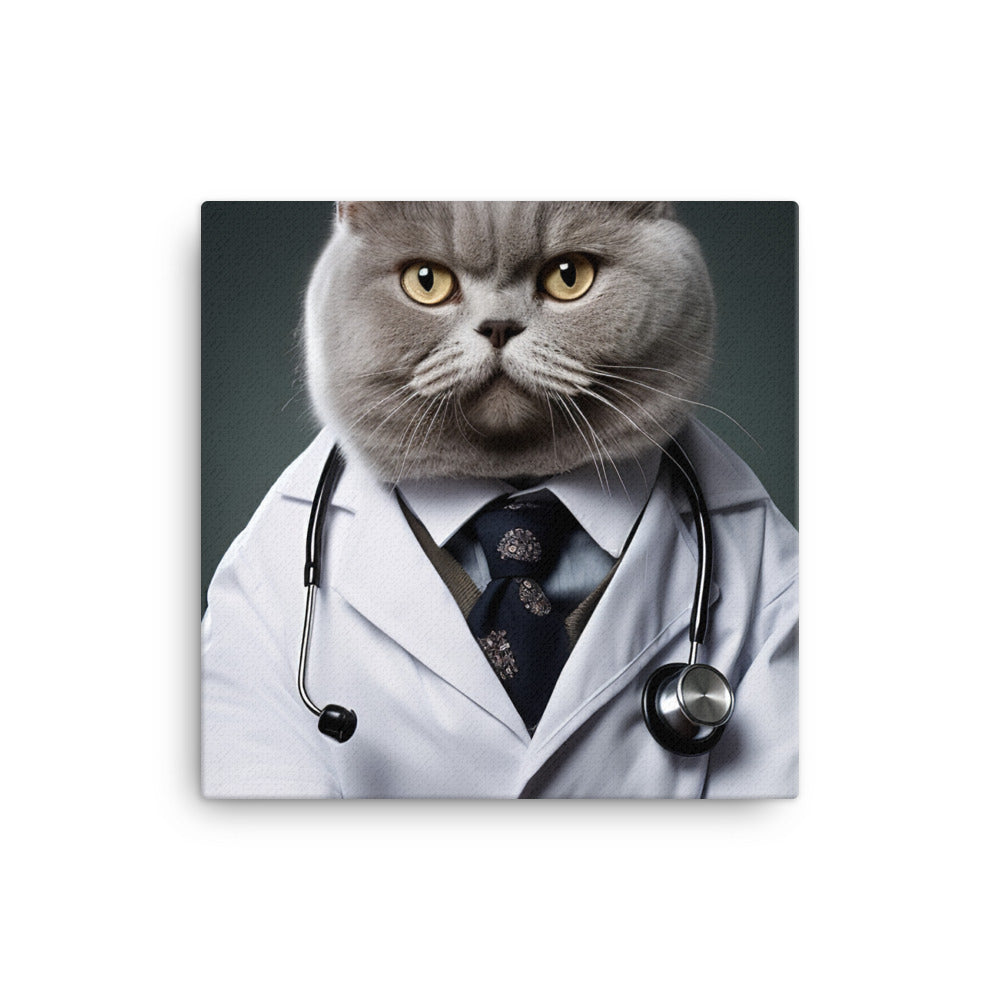 British Shorthair Doctor Canvas - PosterfyAI.com