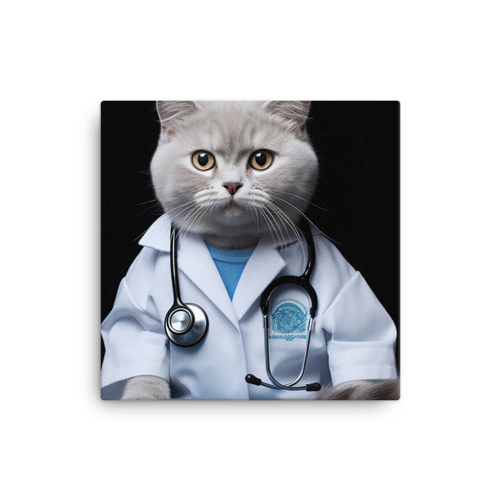 British Shorthair Doctor Canvas - PosterfyAI.com
