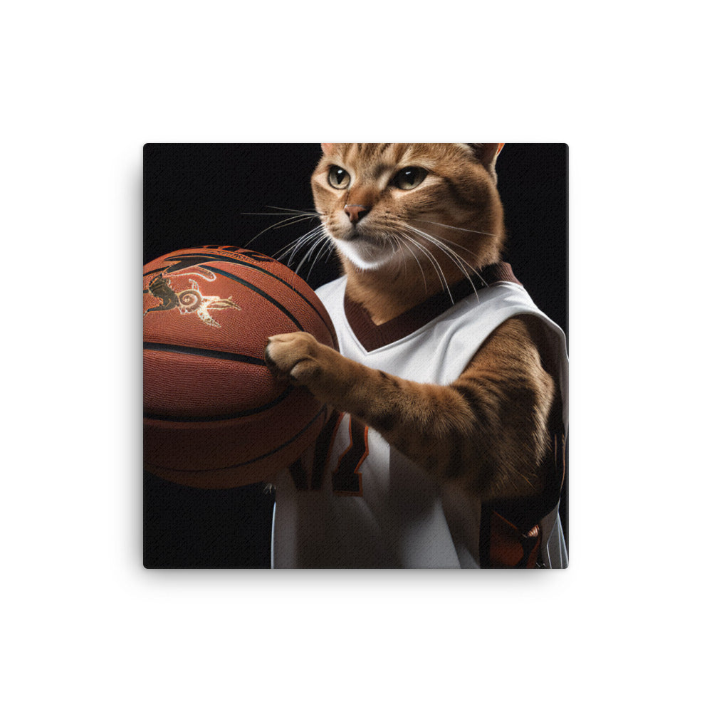 Abyssinian Basketball Player Canvas - PosterfyAI.com