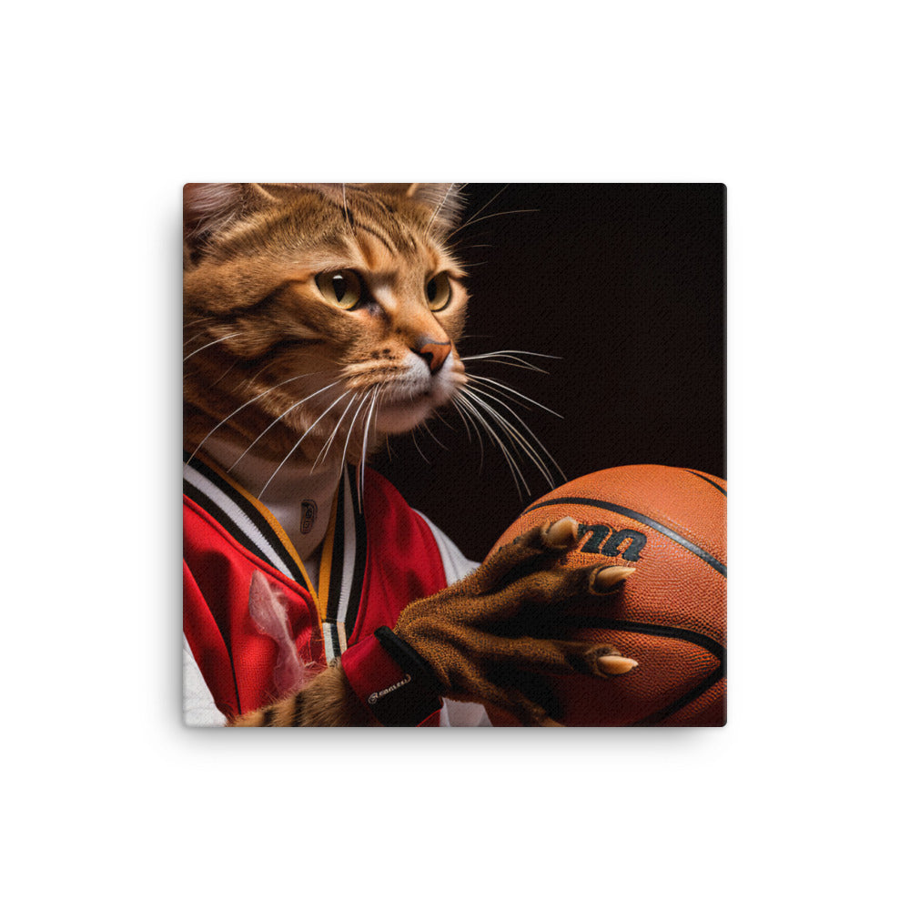 Abyssinian Basketball Player Canvas - PosterfyAI.com