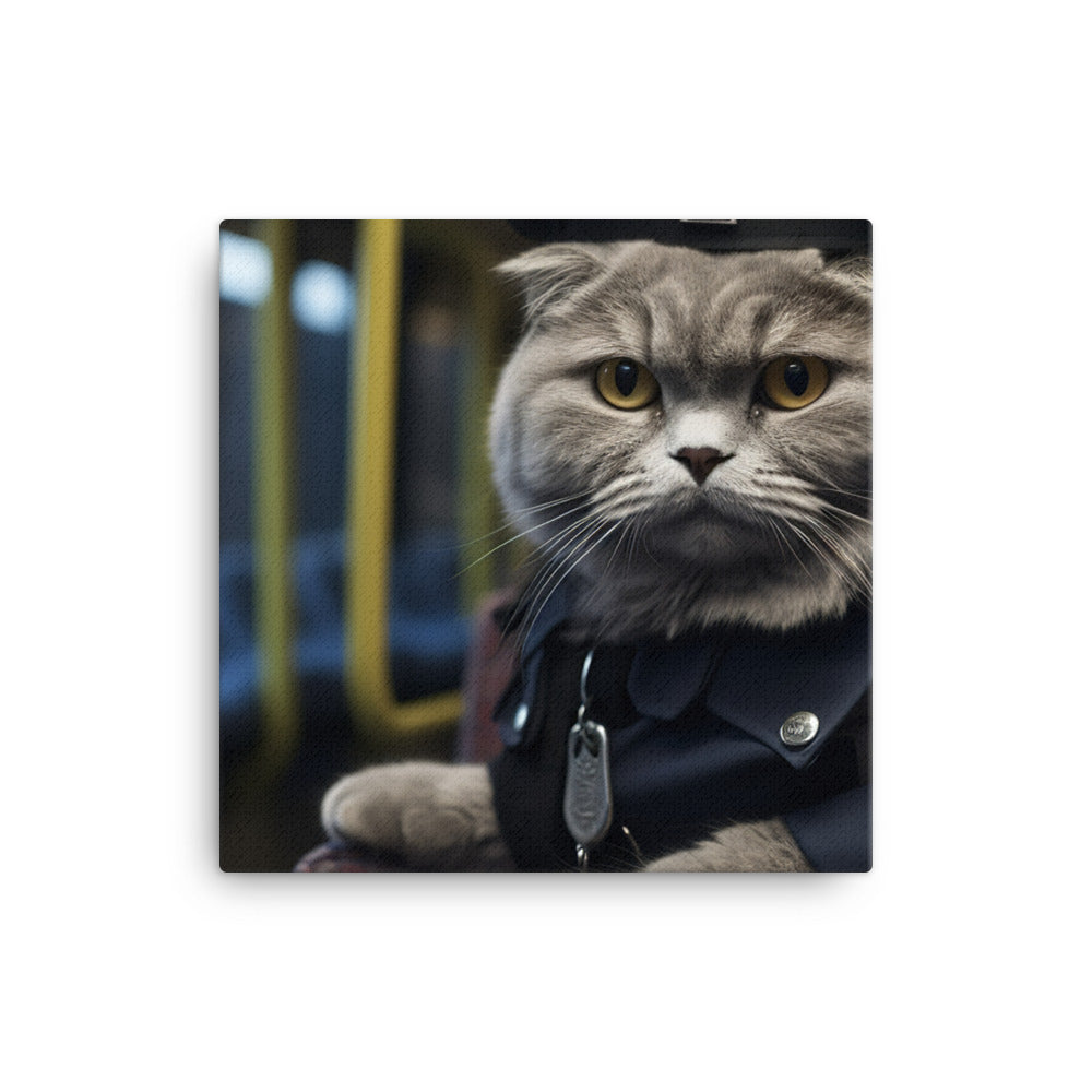 Scottish Fold Transit Operator Canvas - PosterfyAI.com