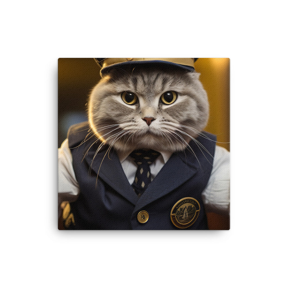 Scottish Fold Transit Operator Canvas - PosterfyAI.com