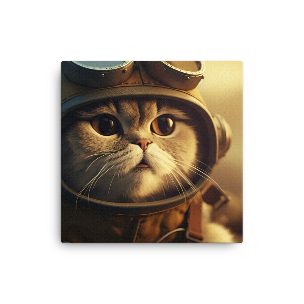 Scottish Fold Pilot Canvas - PosterfyAI.com