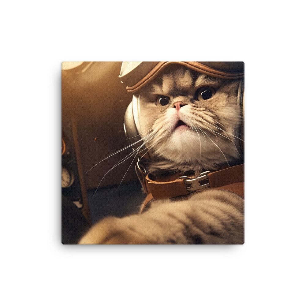 Scottish Fold Pilot Canvas - PosterfyAI.com