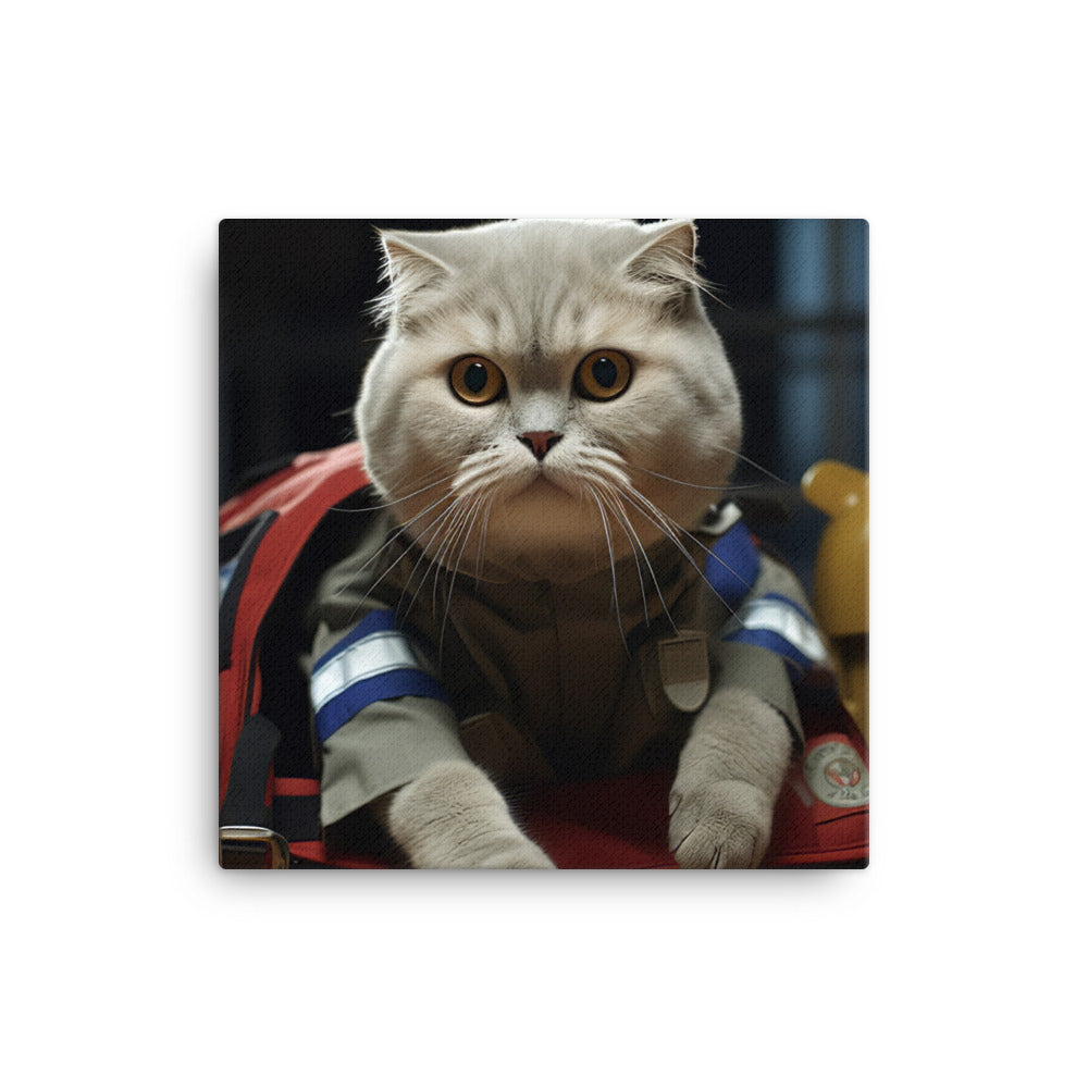 Scottish Fold Paramedic Canvas - PosterfyAI.com
