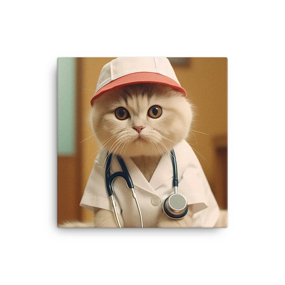 Scottish Fold Nurse Canvas - PosterfyAI.com