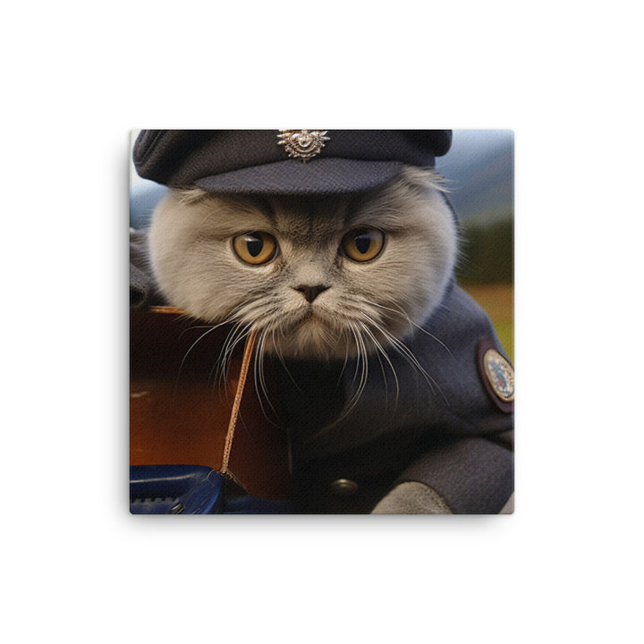 Scottish Fold Mail Carrier Canvas - PosterfyAI.com