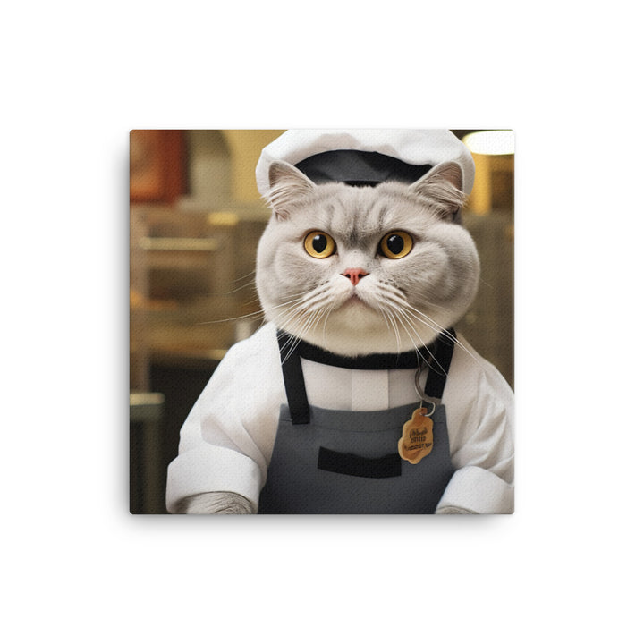 Scottish Fold Fast Food Crew Canvas - PosterfyAI.com