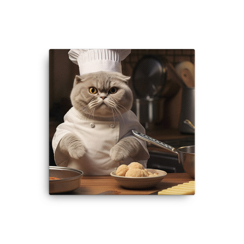 Scottish Fold Chef Canvas - PosterfyAI.com