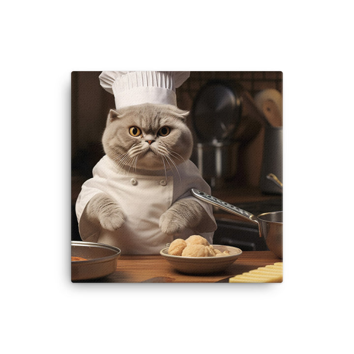 Scottish Fold Chef Canvas - PosterfyAI.com