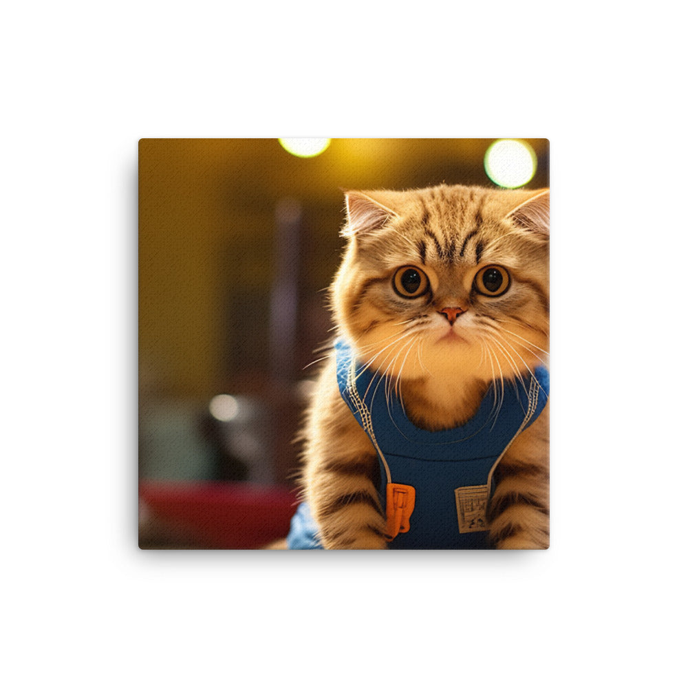 Scottish Fold Basketball Player Canvas - PosterfyAI.com