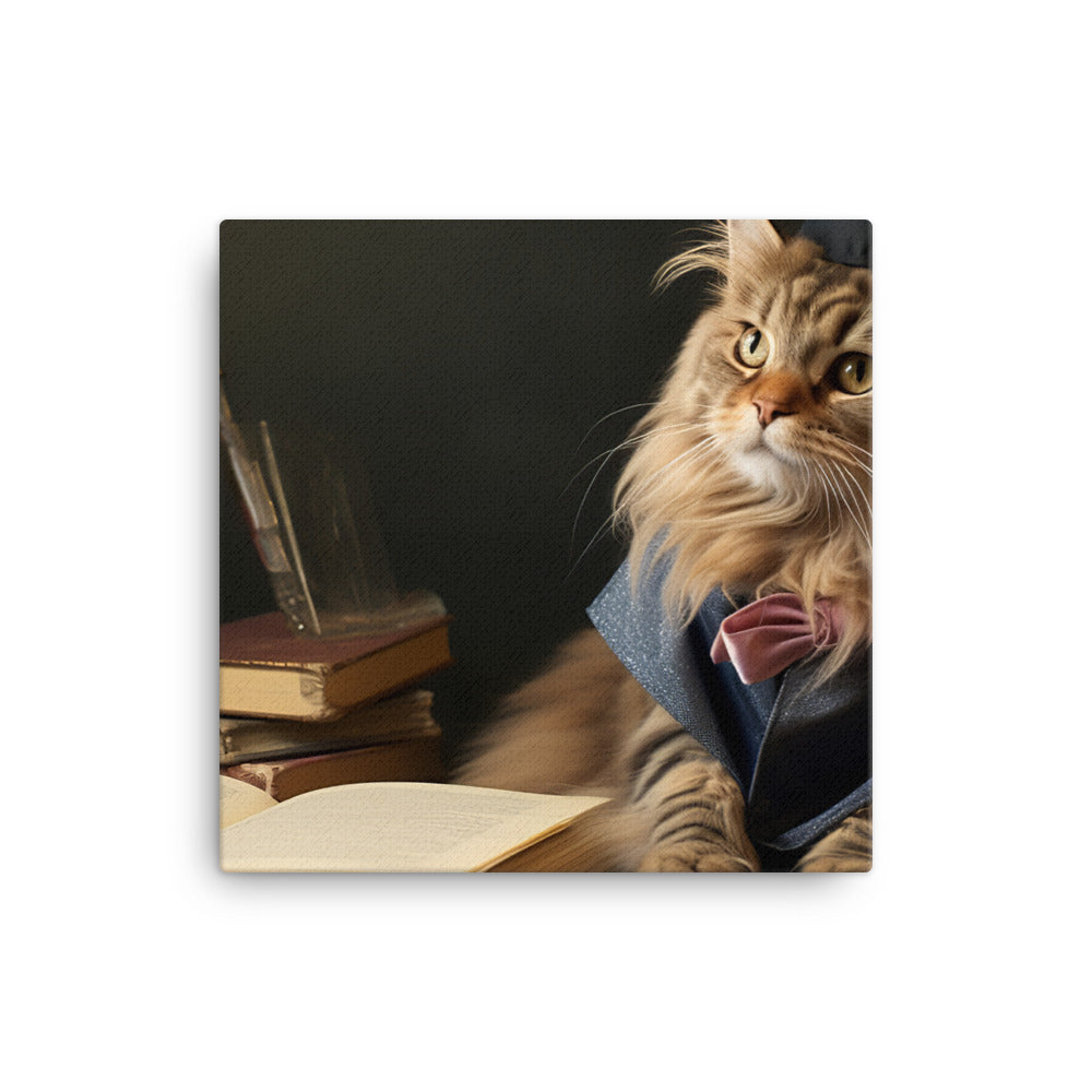 Maine Coon Student Canvas - PosterfyAI.com