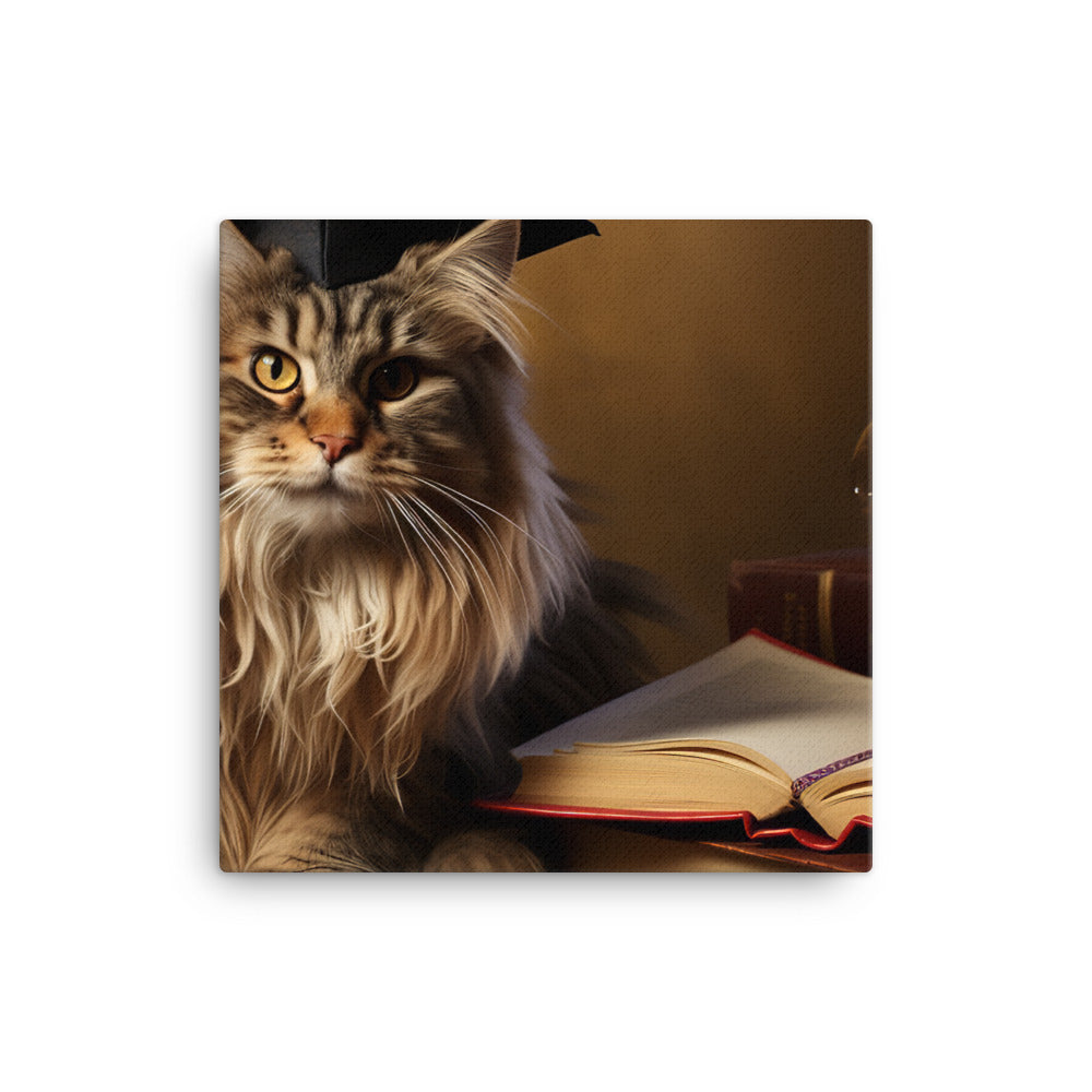 Maine Coon Student Canvas - PosterfyAI.com