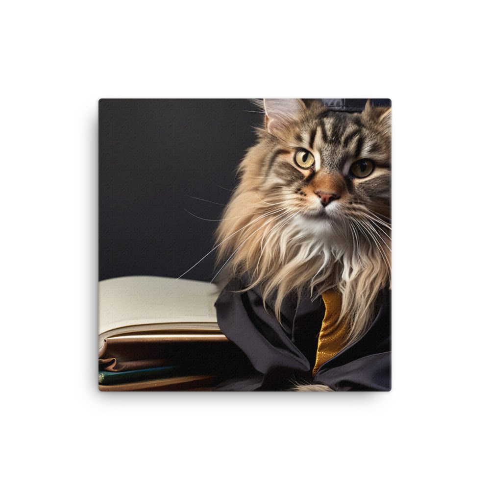 Maine Coon Student Canvas - PosterfyAI.com