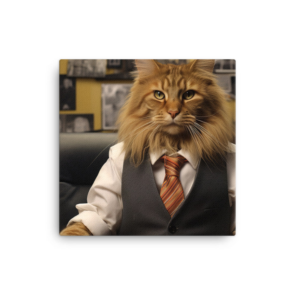 Maine Coon Sales Consultant Canvas - PosterfyAI.com