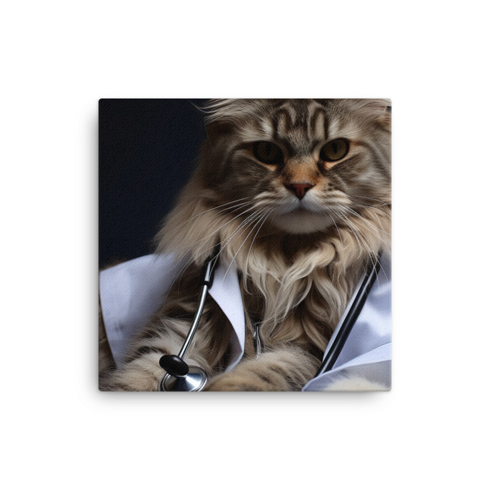 Maine Coon Doctor Canvas - PosterfyAI.com