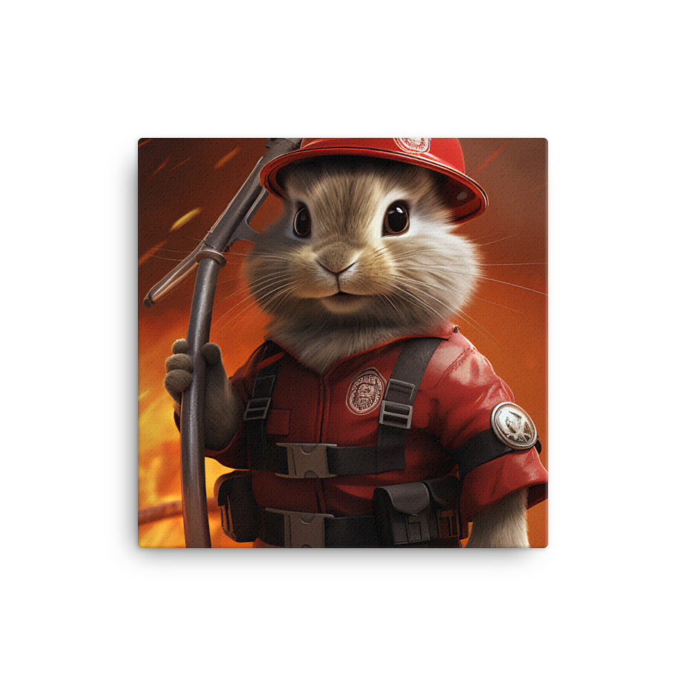 Lionhead Firefighter Canvas - PosterfyAI.com