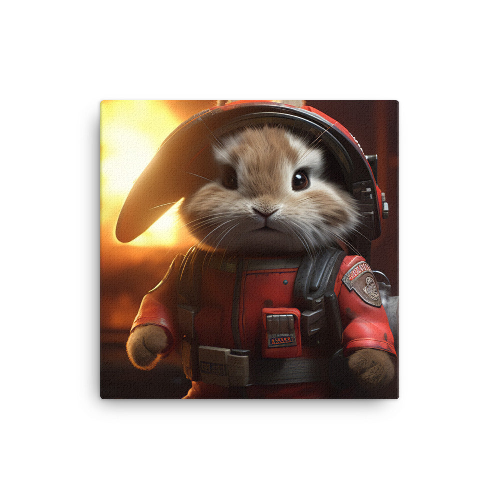 Lionhead Firefighter Canvas - PosterfyAI.com