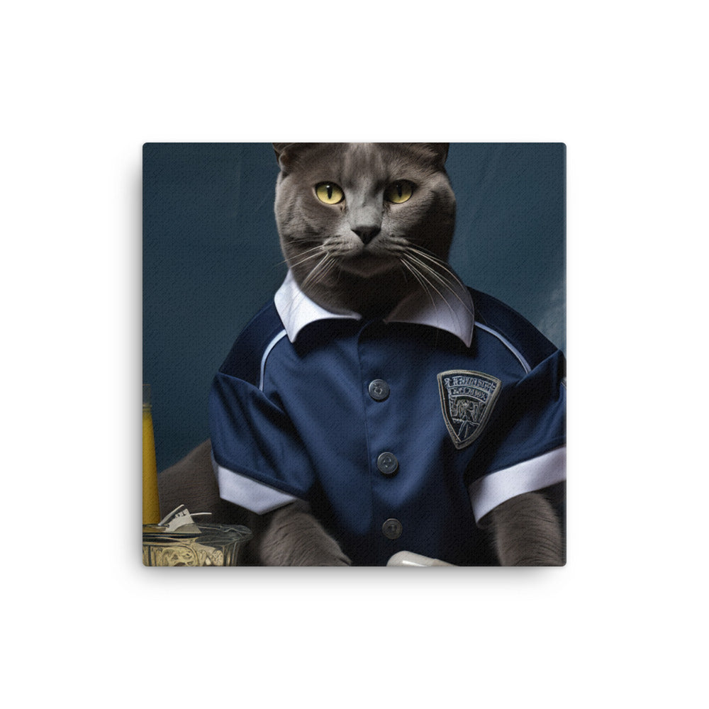 Russian Blue Referee Canvas - PosterfyAI.com
