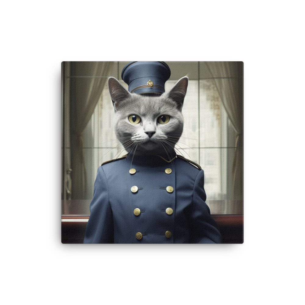 Russian Blue Hotel Staff Canvas - PosterfyAI.com
