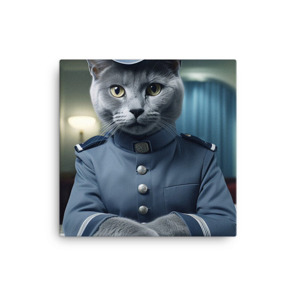 Russian Blue Hotel Staff Canvas - PosterfyAI.com