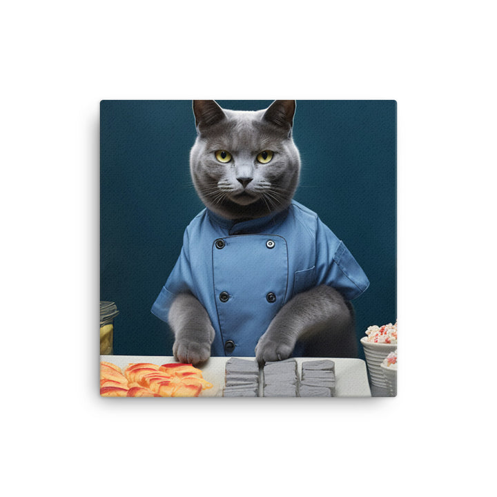 Russian Blue Fast Food Crew Canvas - PosterfyAI.com