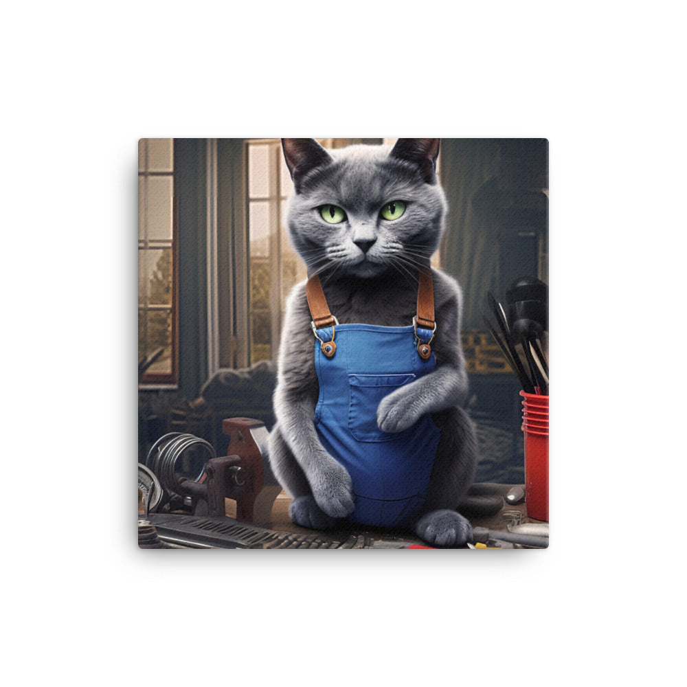 Russian Blue Contractor Canvas - PosterfyAI.com