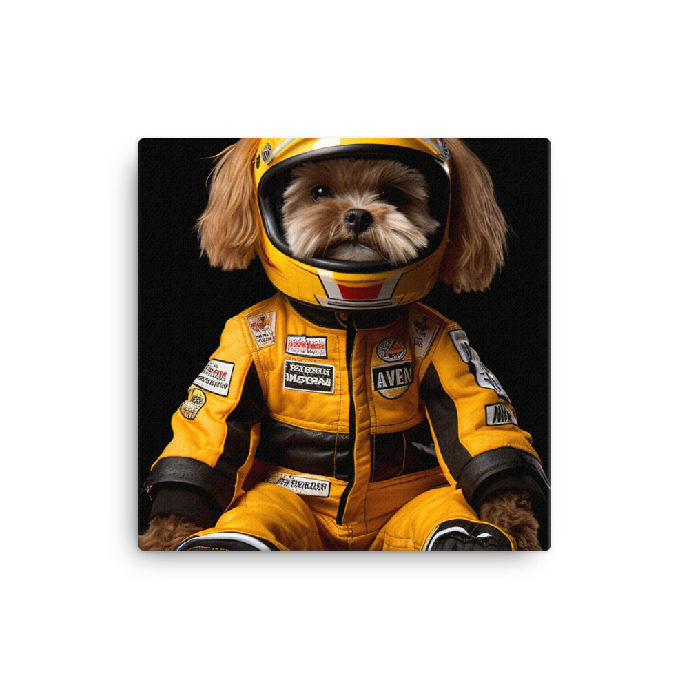 Lhasa Apso Superbike Athlete Canvas - PosterfyAI.com