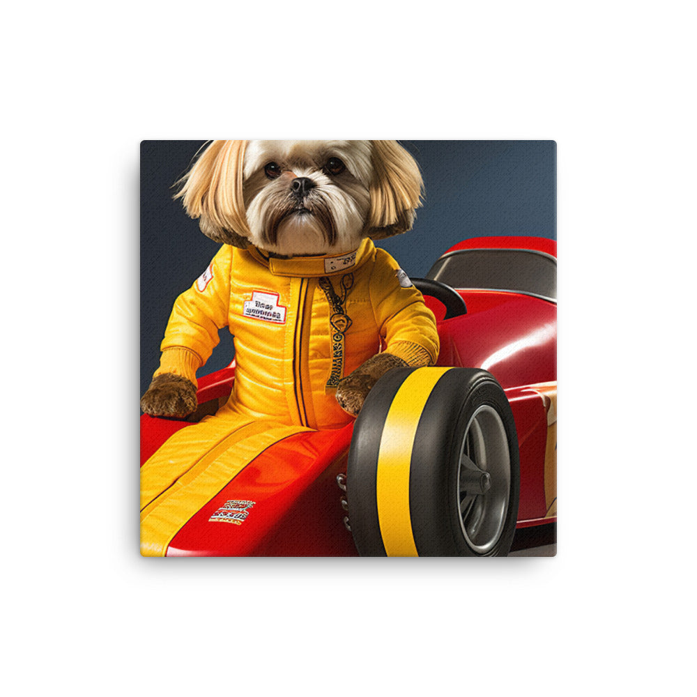 Lhasa Apso Motorsport Athlete Canvas - PosterfyAI.com