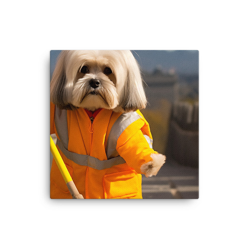 Lhasa Apso Janitor Canvas - PosterfyAI.com