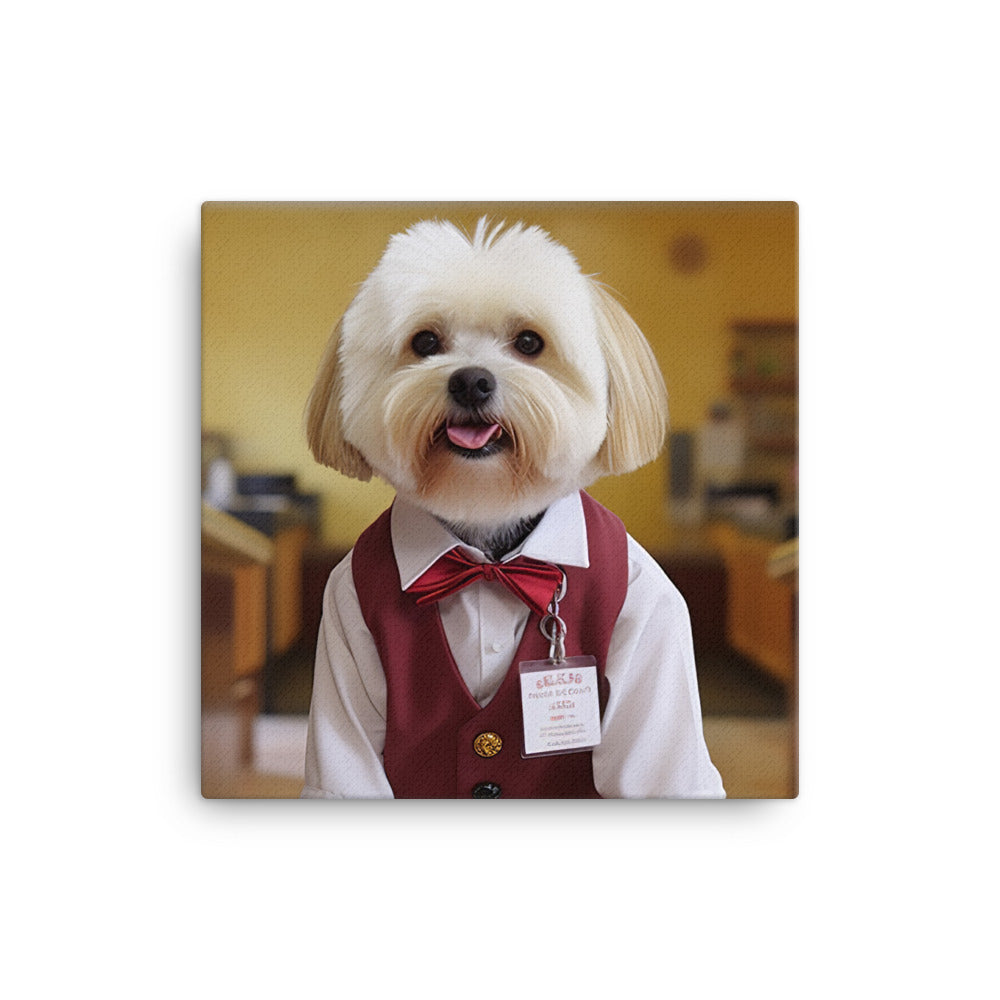 Lhasa Apso Hotel Staff Canvas - PosterfyAI.com