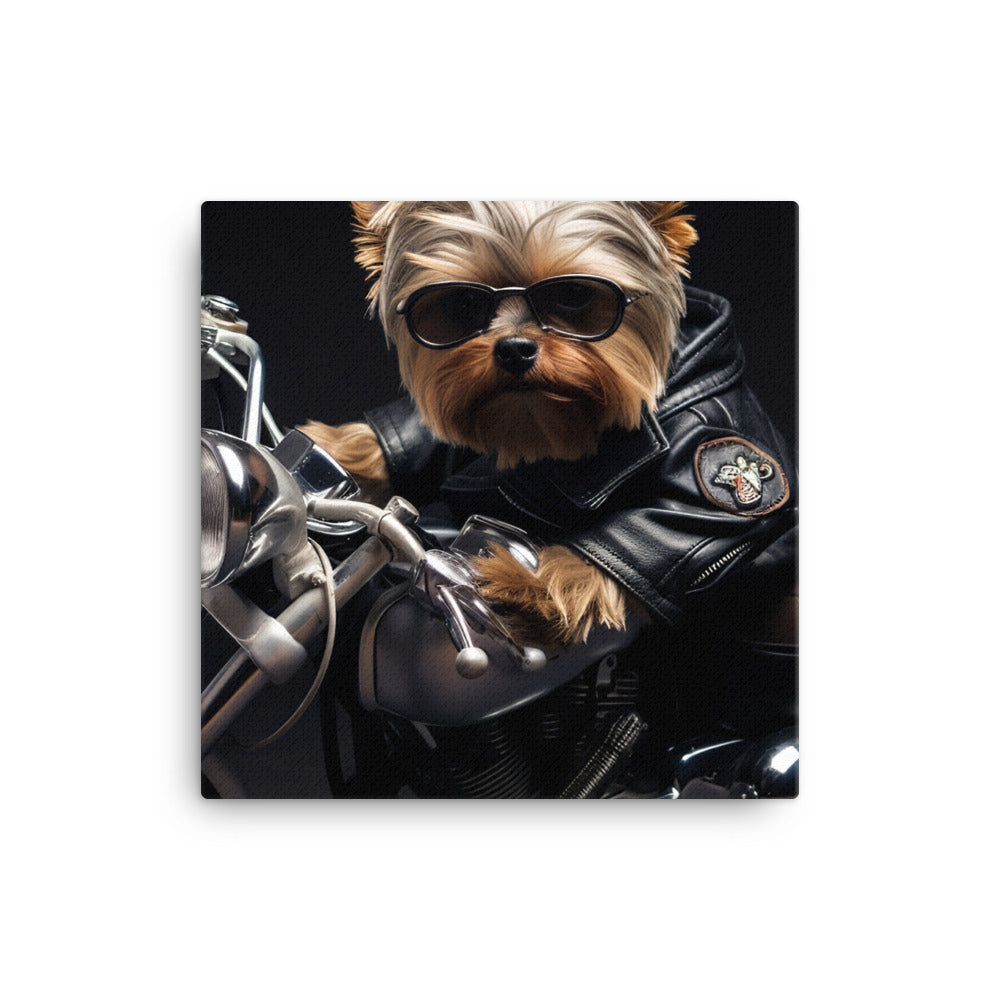 Yorkshire Terrier Superbike Athlete Canvas - PosterfyAI.com