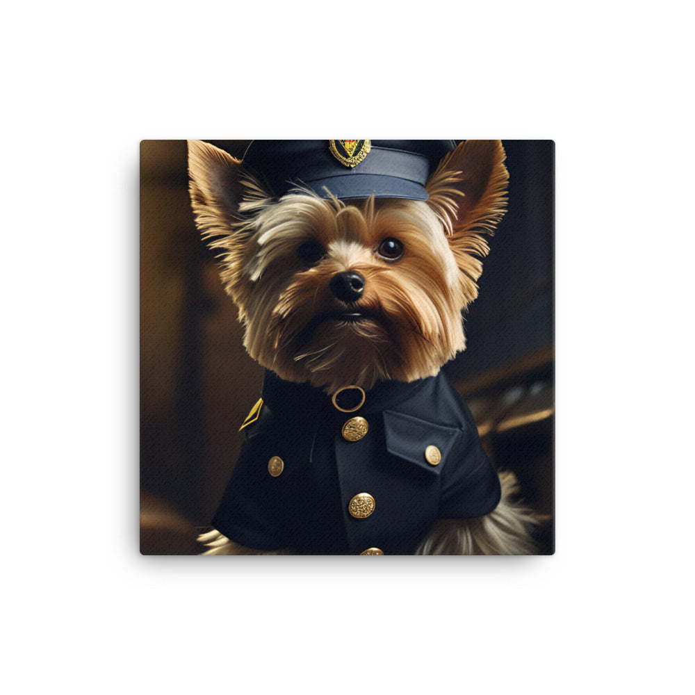 Yorkshire Terrier Security Officer Canvas - PosterfyAI.com
