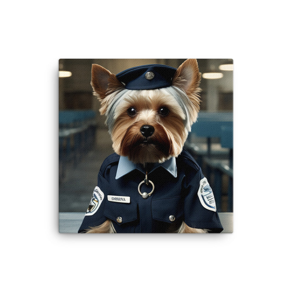 Yorkshire Terrier Prison Officer Canvas - PosterfyAI.com